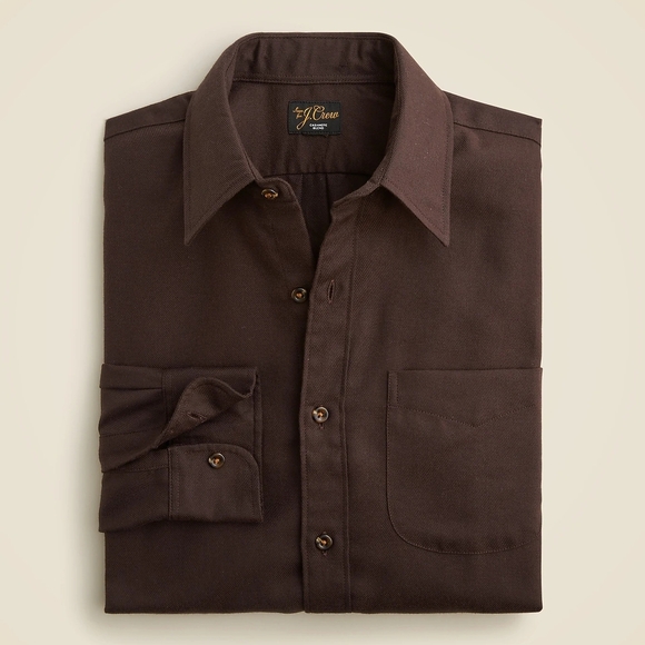 J. Crew Other - NWT J.Crew Cotton-cashmere Blend Shirt CC100 Dark Chocolate Size XL